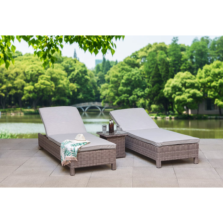 Double sun online lounger with table